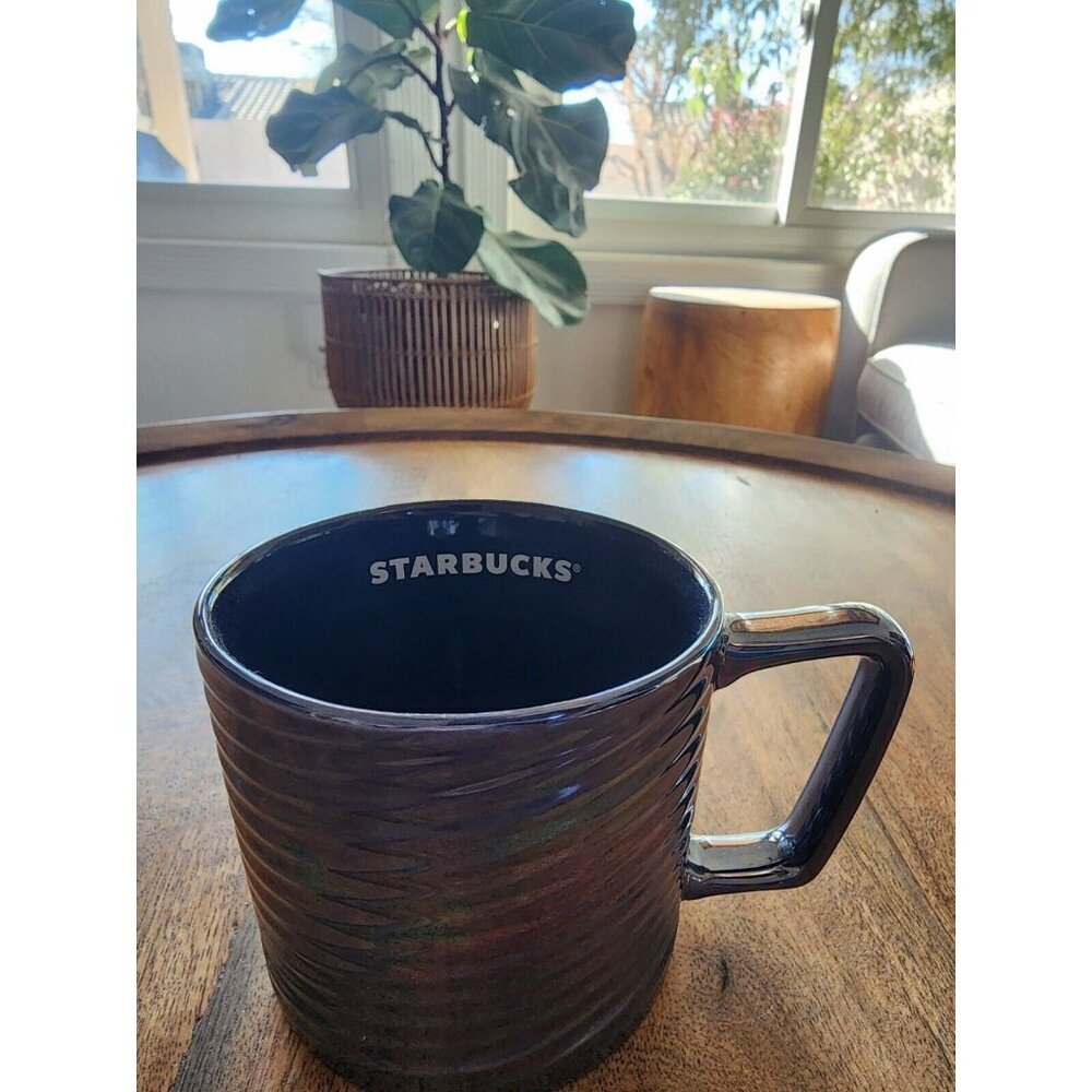 Starbucks Iridescent Rainbow Luster Swirl Coffee Cup Tea Mug 12oz